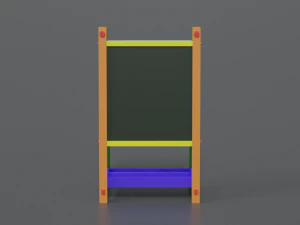 low poly cartoon kids drawing and writing board 3D Model