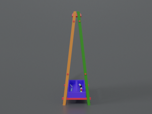 low poly cartoon kids drawing and writing board 3D Model