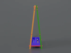 low poly cartoon kids drawing and writing board 3D Model