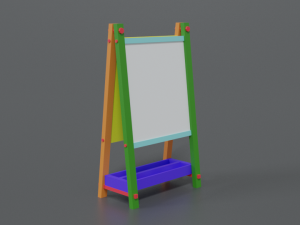 low poly cartoon kids drawing and writing board 3D Model