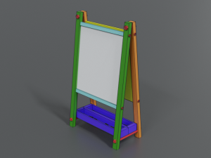 low poly cartoon kids drawing and writing board 3D Model