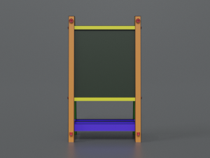 low poly cartoon kids drawing and writing board 3D Model