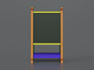 low poly cartoon kids drawing and writing board 3D Model