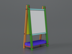 low poly cartoon kids drawing and writing board 3D Model