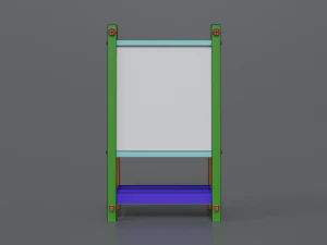 low poly cartoon kids drawing and writing board 3D Model