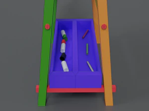 low poly cartoon kids drawing and writing board 3D Model