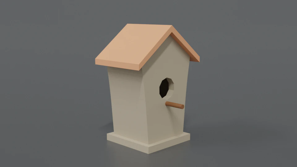 low poly cartoon bird house 3D Model .c4d .max .obj .3ds .fbx .stl .blend