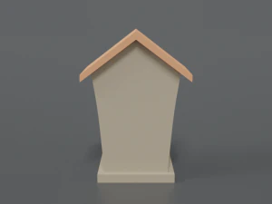 low poly cartoon bird house 3D Model