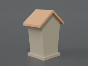 low poly cartoon bird house 3D Model