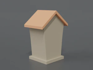 low poly cartoon bird house 3D Model