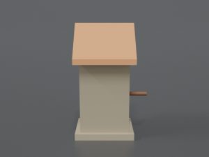 low poly cartoon bird house 3D Model