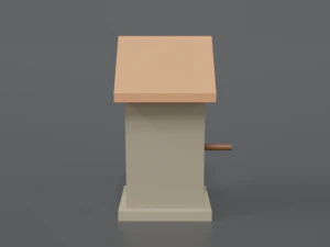 low poly cartoon bird house 3D Model