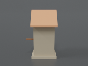 low poly cartoon bird house 3D Model