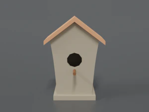 low poly cartoon bird house 3D Model