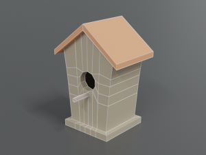 low poly cartoon bird house 3D Model
