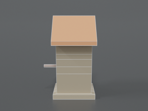 low poly cartoon bird house 3D Model