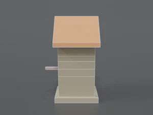 low poly cartoon bird house 3D Model