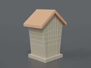 low poly cartoon bird house 3D Model