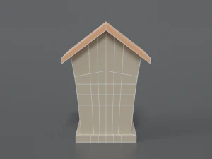 low poly cartoon bird house 3D Model
