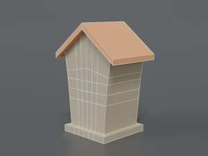 low poly cartoon bird house 3D Model