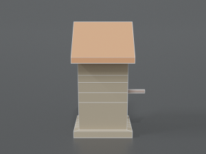 low poly cartoon bird house 3D Model