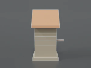 low poly cartoon bird house 3D Model