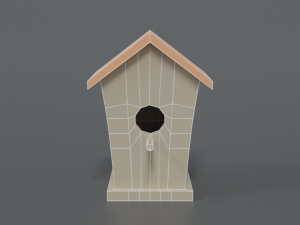 low poly cartoon bird house 3D Model