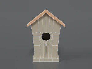 low poly cartoon bird house 3D Model