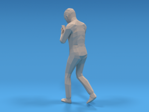 low poly kid walking with a mobile phone 3D-Modell