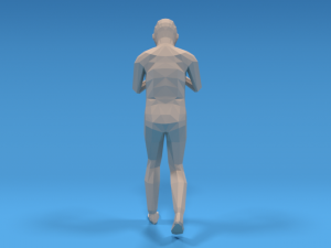 low poly kid walking with a mobile phone 3D-Modell