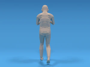 low poly kid walking with a mobile phone 3D Model