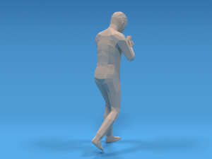 low poly kid walking with a mobile phone 3D-Modell