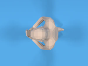 low poly kid walking with a mobile phone 3D Model