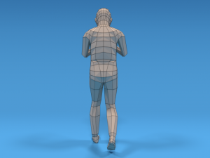 low poly kid walking with a mobile phone 3D-Modell