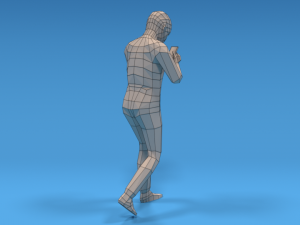 low poly kid walking with a mobile phone 3D-Modell