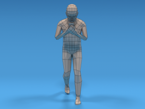 low poly kid walking with a mobile phone 3D-Modell