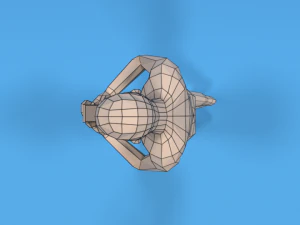 low poly kid walking with a mobile phone 3D Model