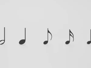 cartoon musical notes pack 01 3D Model