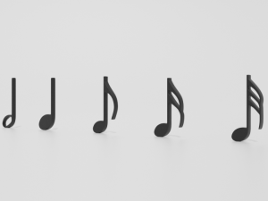 cartoon musical notes pack 01 Model 3D