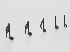 cartoon musical notes pack 01 Model 3D