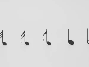 cartoon musical notes pack 01 3D Model