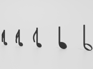 cartoon musical notes pack 01 Model 3D