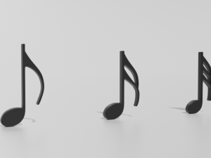 cartoon musical notes pack 01 Model 3D