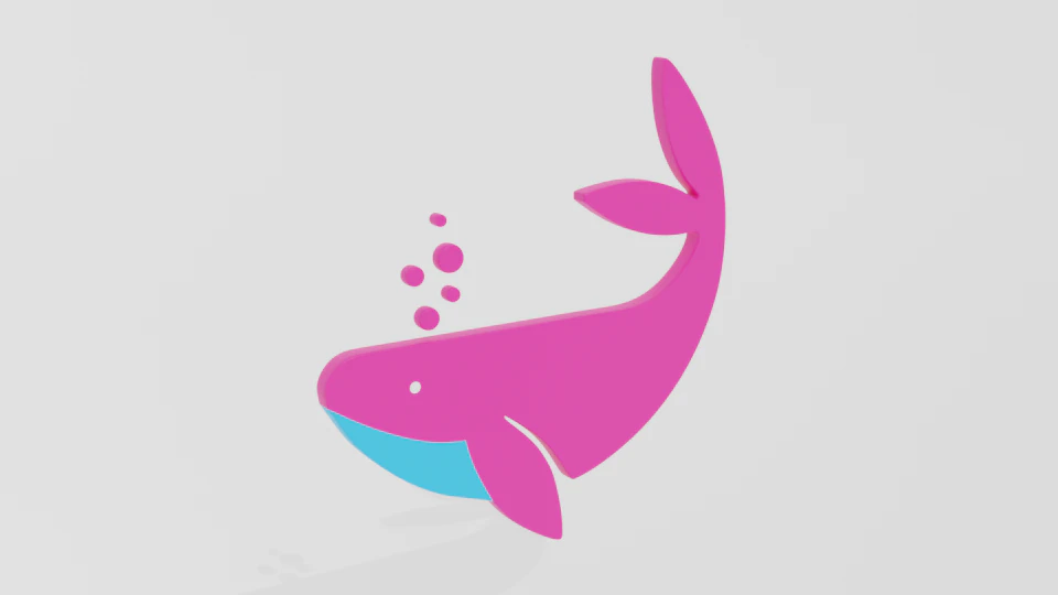 low poly cartoon whale decoration object 3D Model .c4d .max .obj .3ds .fbx .stl .blend