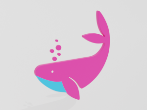 low poly cartoon whale decoration object 3D मॉडल