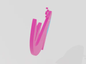 low poly cartoon whale decoration object 3D Model
