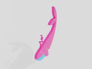 low poly cartoon whale decoration object 3D Model