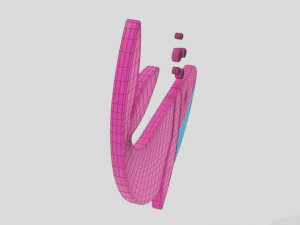 low poly cartoon whale decoration object 3D Model