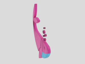 low poly cartoon whale decoration object 3D Model
