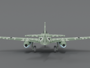 low poly cartoon messerschmitt me 262 wwii airplane 3D Model